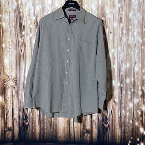 Men’s Nordstroms Black/White Check Long Sleeve Button Down 18.5-35